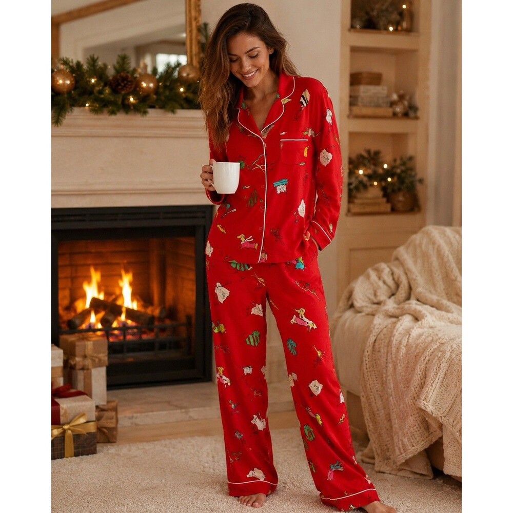 Kate Spade New York Size XLarge Pajamas Set Holiday Christmas Dachshund Festive
